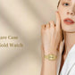 🔥🎁 PROMO FLASH 50% ! Montre Bracelet Quartz Femme Luxe – Boîtier Rectangulaire, Cadran Dégradé, Aiguilles Délicates, Style Moderne & Sophistiqué ✨