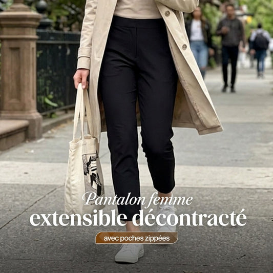 ⏳Dernier jour : 50 % de réduction sur le deuxième article💥Pantalon pour femme avec poches zippées et extensible dans les 4 sens – Idéal pour le sport, le bureau et les loisirs | Respirant et facile d'entretien | Tailles S à 3XL