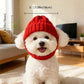 Bonnet rouge en tricot pour chien avec oreillettes – Bonnet d'hiver chaud