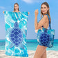 🏖️ Serviette de plage et sac à dos 2 en 1 – se transforme en sac à cordon – légère, anti-sable, avec poche zippée – idéale pour la piscine et les voyages