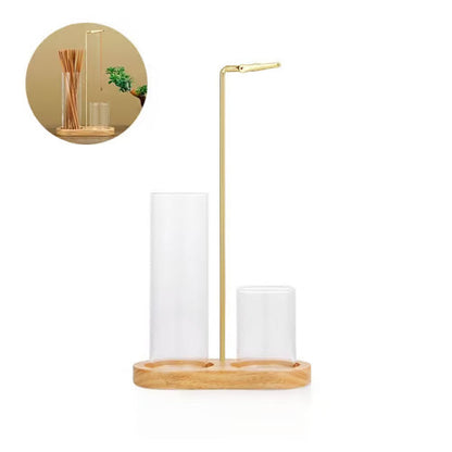 2 in 1 Incense & Candle Holder Natural Wood Base Aromatherapy Diffuser