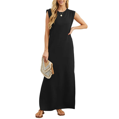 🔥Promotion exceptionnelle🔥 Robe longue pour femmes, ample, fendue et sans plis.