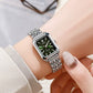 🔥🎁 PROMO FLASH 50% ! Montre Bracelet Quartz Femme Luxe – Boîtier Rectangulaire, Cadran Dégradé, Aiguilles Délicates, Style Moderne & Sophistiqué ✨