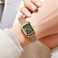 🔥🎁 PROMO FLASH 50% ! Montre Bracelet Quartz Femme Luxe – Boîtier Rectangulaire, Cadran Dégradé, Aiguilles Délicates, Style Moderne & Sophistiqué ✨