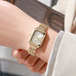 🔥🎁 PROMO FLASH 50% ! Montre Bracelet Quartz Femme Luxe – Boîtier Rectangulaire, Cadran Dégradé, Aiguilles Délicates, Style Moderne & Sophistiqué ✨