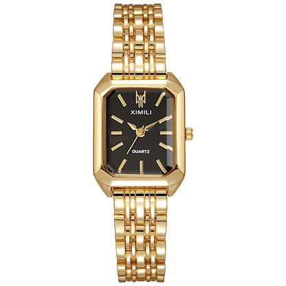 🔥🎁 PROMO FLASH 50% ! Montre Bracelet Quartz Femme Luxe – Boîtier Rectangulaire, Cadran Dégradé, Aiguilles Délicates, Style Moderne & Sophistiqué ✨