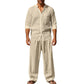 📢📢40 % DE RÉDUCTION !! ⏰Ensemble chemise et pantalon pour homme – Style décontracté, lin respirant, coupe ample