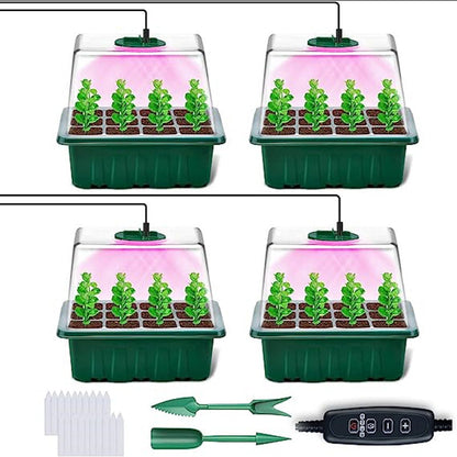 💎 60% DE RÉDUCTION ! 💎 Plateaux de Germination avec Lampe de Croissance – Contrôle Humidité, Transparent & Lumière Full-Spectrum 🌱💡