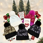 Bonnet d'hiver à pompon et paillettes scintillantes