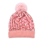 Bonnet d'hiver à pompon et paillettes scintillantes