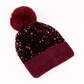 Bonnet d'hiver à pompon et paillettes scintillantes