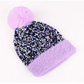 Bonnet d'hiver à pompon et paillettes scintillantes