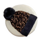 Bonnet d'hiver à pompon et paillettes scintillantes