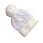 Bonnet d'hiver à pompon et paillettes scintillantes