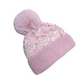 Bonnet d'hiver à pompon et paillettes scintillantes