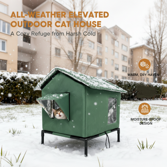 Abri extérieur surélevé pour chat, tout temps