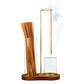 2 in 1 Incense & Candle Holder Natural Wood Base Aromatherapy Diffuser