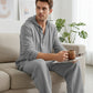 🔥60% DE RÉDUCTION ! Ensemble Homme Décontracté – Sweat & Pantalon Lin, Parfait pour le Quotidien 🏠☀️【Offre Flash】