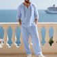 🔥60% DE RÉDUCTION ! Ensemble Homme Décontracté – Sweat & Pantalon Lin, Parfait pour le Quotidien 🏠☀️【Offre Flash】