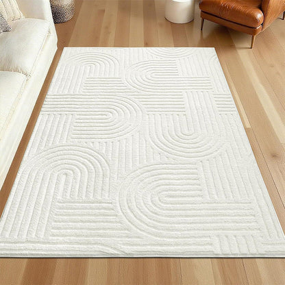 🛋️ PROMOTION ! ⚡ Tapis à motif d'arcs – Ultra doux et moelleux, design moderne en forme d'arcs, dessous antidérapant, lavable et idéal pour le salon ou la chambre ✨