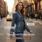 🧥 51 % DE RÉDUCTION !! 🌸 Veste en jean pour femme à volants et devant ouvert – Légère et féminine – Polyvalente et chic 👗