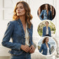 🧥 51 % DE RÉDUCTION !! 🌸 Veste en jean pour femme à volants et devant ouvert – Légère et féminine – Polyvalente et chic 👗