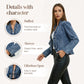 🧥 51 % DE RÉDUCTION !! 🌸 Veste en jean pour femme à volants et devant ouvert – Légère et féminine – Polyvalente et chic 👗