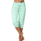 👖 56 % DE RÉDUCTION ! 🔥Pantalon de détente à taille basse avec cordon de serrage – Polyester doux, longueur capri et poches latérales (6 couleurs, S–3XL) 👖🌸