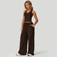 🌺50 % de réduction + livraison gratuite🎀 Ensemble haut court dos nu et pantalon large pour femme