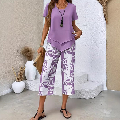 👗53% DE RÉDUCTION ! Ensemble Haut Long & Pantalon Large – Tissu Doux, Look Décontracté ☁️🌿【Offre Limitée】