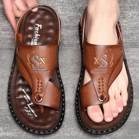 👣 OFFRE LIMITÉE : 50 % DE RÉDUCTION ! 🌿 Sandales d'extérieur respirantes en cuir souple pour hommes (grandes tailles) – Confortables, antidérapantes et faciles à enfiler 🌲