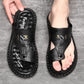 👣 OFFRE LIMITÉE : 50 % DE RÉDUCTION ! 🌿 Sandales d'extérieur respirantes en cuir souple pour hommes (grandes tailles) – Confortables, antidérapantes et faciles à enfiler 🌲