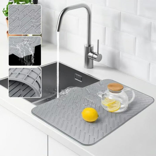 🧽✨ ÉDITION LIMITÉE – 50 % DE RÉDUCTION ! Grand tapis d'égouttage en silicone avec rebord – l'eau de vaisselle s'écoule directement dans l'évier, protège le plan de travail et sèche rapidement 🍽️