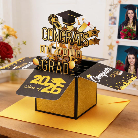 Carte de vœux pop-up en 3D pour les diplômés 2026