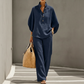📢⏰👕 PROMO -53% ! Ensemble Femme – Haut Col Montant & Pantalon Large, Tissu Fluide, Style Décontracté Élégant (Multi-Couleurs)