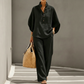 📢⏰👕 PROMO -53% ! Ensemble Femme – Haut Col Montant & Pantalon Large, Tissu Fluide, Style Décontracté Élégant (Multi-Couleurs)