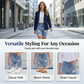 Bermuda en jean déchiré taille haute pour femme