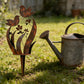 Piquet de jardin en métal « Oiseaux et fleurs » de style rustique