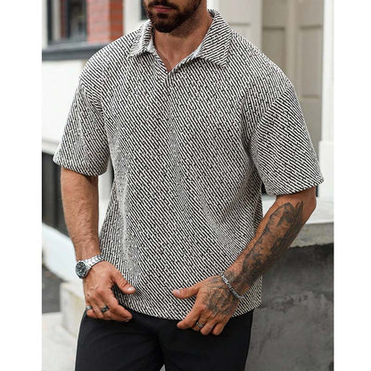 Chemise en maille jacquard texturée pour homme