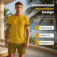 📢📢53 % DE RÉDUCTION !! ⏰👕Ensemble de survêtement à manches courtes pour homme, imprimé graphique jaune