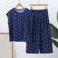 Ensemble pour personnes âgées : haut à manches courtes et pantalon long en coton Noil