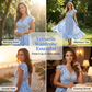 Robe longue à fleurs pour femme, col en V et manches flottantes