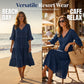 👗Women's V-Neck Tassel Tie Tiered Midi Dress