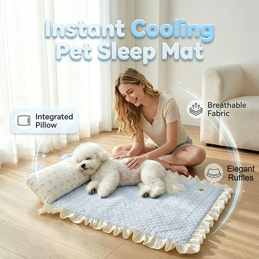 Tapis rafraîchissant d'été pour animaux de compagnie avec coussin