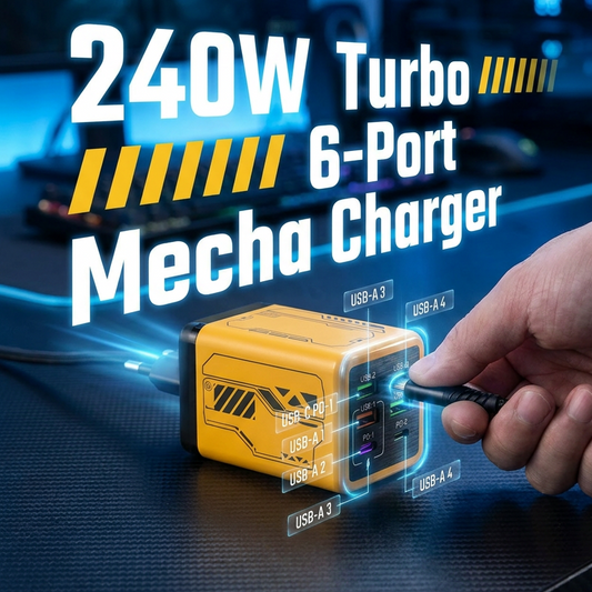 Adaptateur secteur 6 ports style cyberpunk