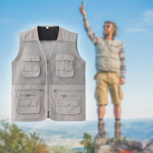 Gilet multifonctionnel d'extérieur en soie glacée