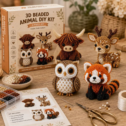 🏆Offre à durée limitée : 50 % de réduction🧵✨Petit kit de bricolage 3D avec des perles en forme d'animaux