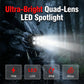 High-Power Quad-Lens Motorcycle LED Spotlight