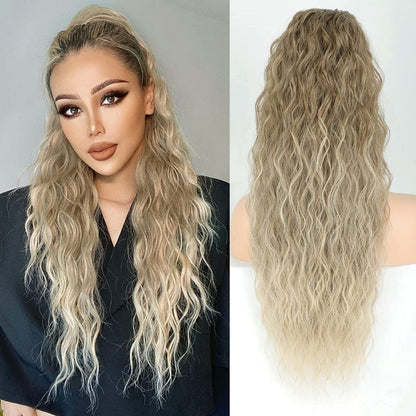 Plus de 100000 pièces vendues🥰Extension de cheveux bouclés et ondulés avec queue de cheval