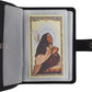 ✝️ Porte-images catholiques en cuir véritable – Organiseur de cartes de prière de poche avec fermeture à pression